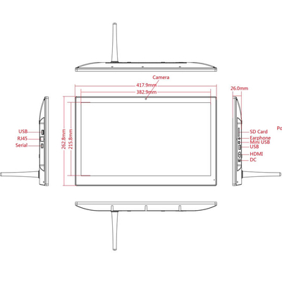 стена варианта RK3399 4G LTE установила сенсорный экран полное HD POE планшет андроида 17,3 дюймов