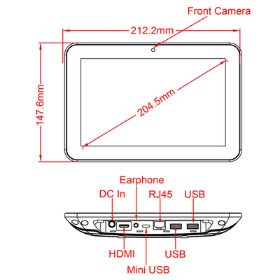FCC аттестовал 8Inch все в одном C.P.U. планшета RK3288 андроида с USB OTG POE