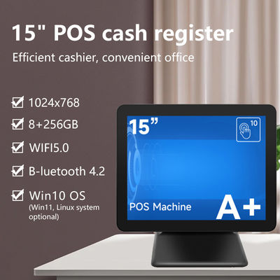 Новый дизайн 15 дюймовый 60 Гц настольный терминал POS 8+256 Гб N100 процессор розничный кассовый кассовый аппарат POS с принтером и сканером