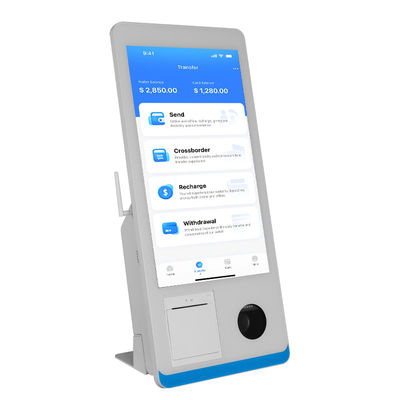 Ресторан Самообслуживание Киоск заказа Win 8+128GB Киоск оплаты самообслуживания с принтером Nfc QR-код сканер