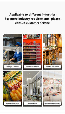 14-дюймовый POS-терминал с двумя сенсорными экранами, Windows 7, процессор i3, 4+64 ГБ, настольный POS-терминал с принтером, клавиатурой, сканером