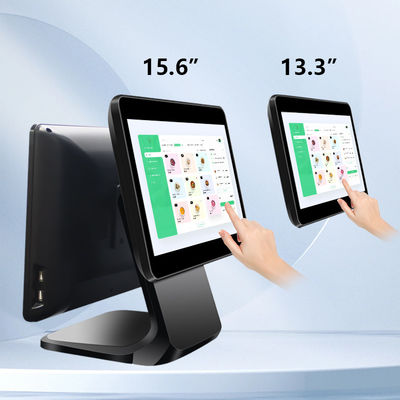 13.3/15.6-дюймовая POS-система с двумя сенсорными экранами, процессор I3, операционная система Win, POS-терминал для розничного магазина со складной подставкой