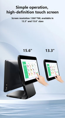 13.3/15.6-дюймовая POS-система с двумя сенсорными экранами, процессор I3, операционная система Win, POS-терминал для розничного магазина со складной подставкой