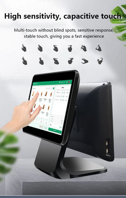 13.3/15.6-дюймовая POS-система с двумя сенсорными экранами, процессор I3, операционная система Win, POS-терминал для розничного магазина со складной подставкой