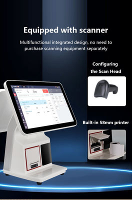 Система быстрого питания POS 15.6 "Все в одном сенсорном экране кассовый регистр Кухонная дисплейная система Принтер заказа NFC QR платежный терминал