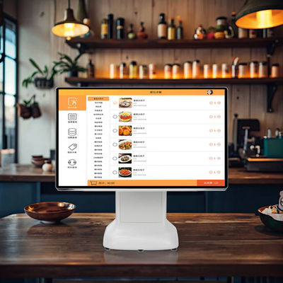 Windows Cash Register POS Machine Simple Style Пластиковый дизайн и 15,6-дюймовый двойной экран All-in-One для Windows