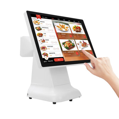 Windows Cash Register POS Machine Simple Style Пластиковый дизайн и 15,6-дюймовый двойной экран All-in-One для Windows