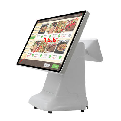 Windows Cash Register POS Machine Simple Style Пластиковый дизайн и 15,6-дюймовый двойной экран All-in-One для Windows
