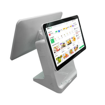 Android POS-машина для заказа в ресторане с 15,6-дюймовым двойным экраном и процессором Intel Celeron J1900