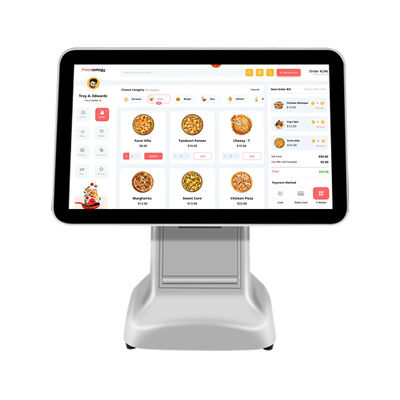 Многофункциональная базовая белая система POS-терминала с интерфейсом USB3.0, сканером, кассовым аппаратом, с 80-мм принтером и 15,6-дюймовым ЖК-дисплеем