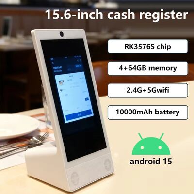 Настольный планшет L-типа 15,6 дюйма 1920x1080 Android 15 с Wi-Fi, NFC, емкостным сенсорным экраном, аккумулятором 10000 мАч, восьмиядерным процессором, для фаст-фуда и других целей, с динамиком