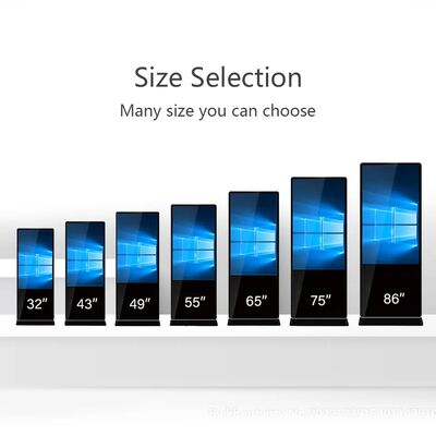 43-дюймовый напольный цифровой рекламный дисплей с ЖК-экраном, сенсорным экраном, умный киоск-плеер для торговых центров