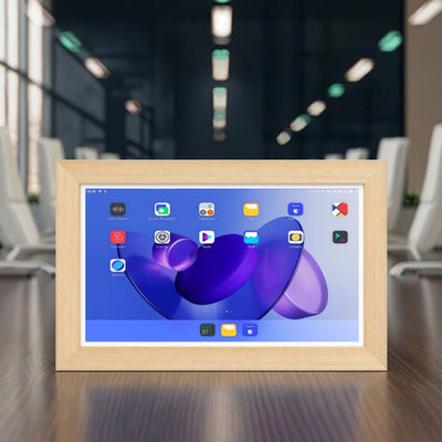 качество  21.5Inch RK3588 Wooden Frame Android 13 Tablet POE NFC Wall Mounted Tablet PC for Advertising Use завод