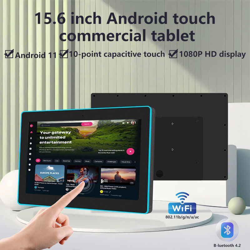 15.6 дюймовый RK3566 NFC POE Power Tablet ПК настенный Android планшет для встреч с светодиодным освещением