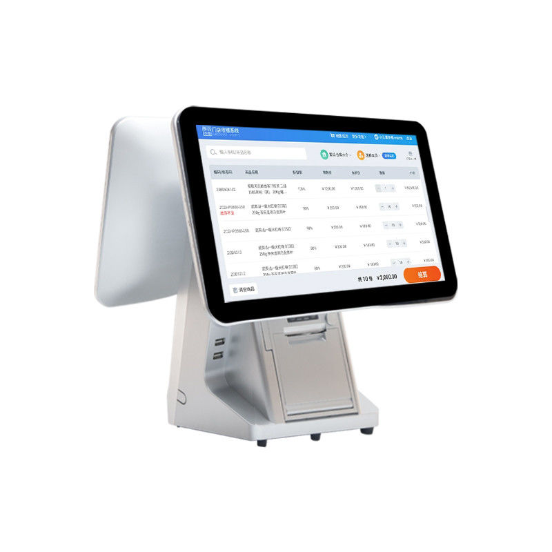 15.6'14' Двухэкранный Android Systems POS Machine с ящиком для оплаты наличными и All-in-One Touch Smart Software POS Terminal