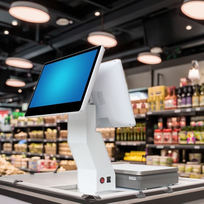 15.4 дюймовый двойной экран Win Touch All in One Scale Weighing POS Supermarket Hotel's Ultimate POS Solution с WIFI/BT