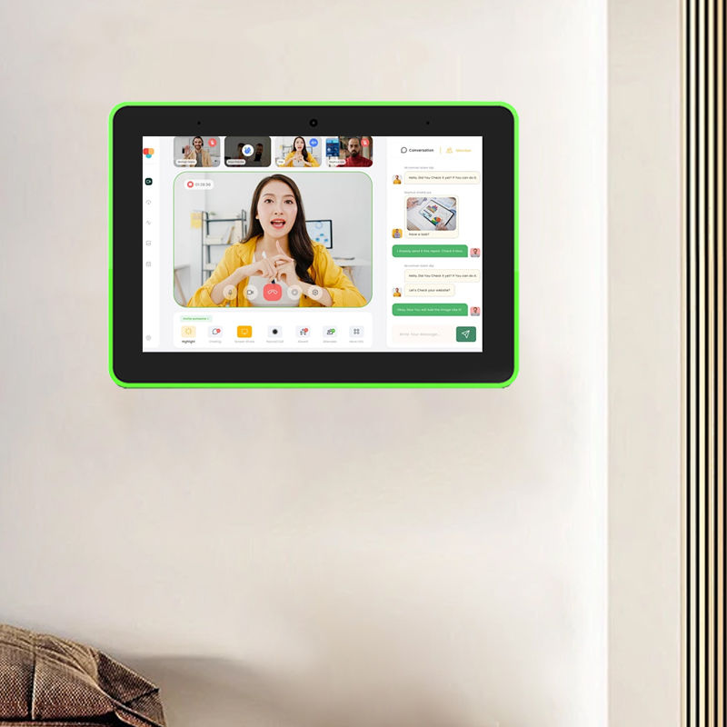 10,1-дюймовый настенный планшет для бизнеса на Android 14 с сенсорным экраном, четырехъядерным процессором Rockchip, светодиодной подсветкой для совещаний, конференций, бронирования и планирования